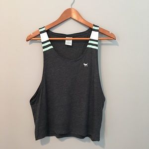 PINK Sleeveless Gray Top Sz S